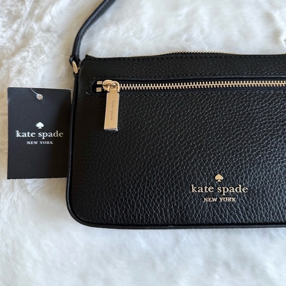 NEW Kate Spade bag crossbody black leather gold-tone hardware 2 straps NWT - Picture 7 of 8